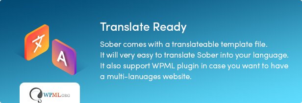 Sober WordPress translate ready