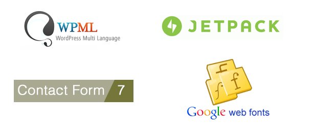 WPML, JetPack, Contact Form 7, Google Web Fonts