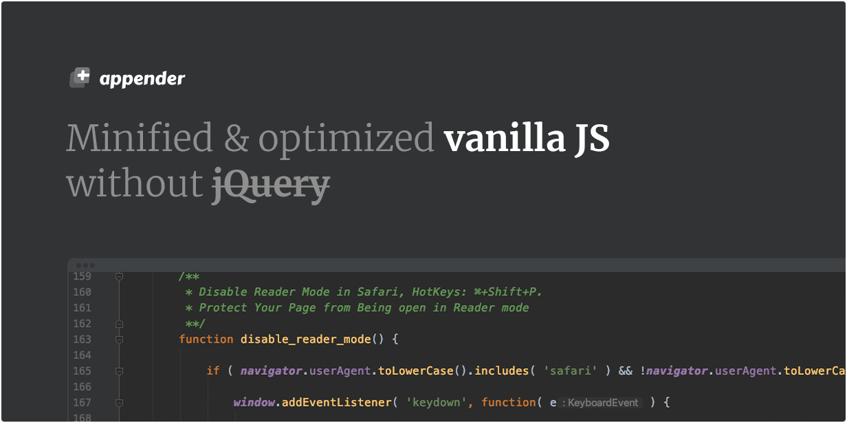 Minified and optimized vanilla JS without jQuery