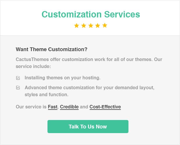 Cactusthemes customization service banner