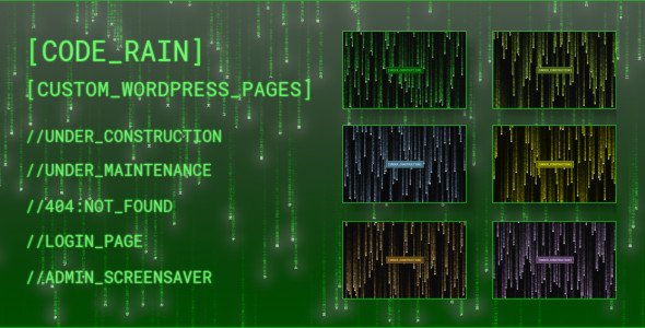 Photo of Get Code Rain – Custom pages for WordPress Download