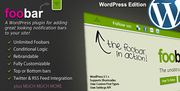Photo of Get Foobar – WordPress Notification Bars Download