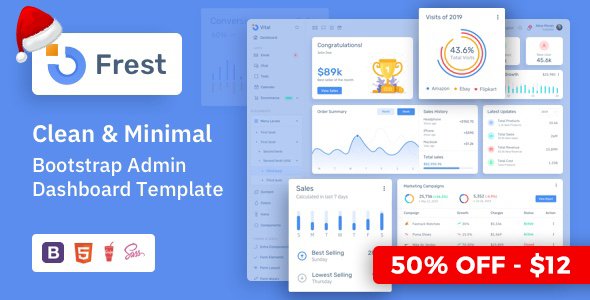 Photo of Get Frest – Clean & Minimal Bootstrap Admin Dashboard Template Download