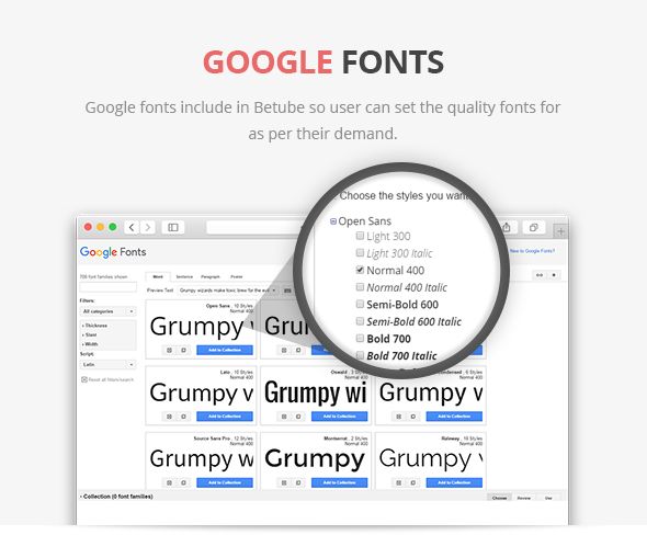 video theme with google fonts