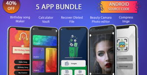 5 app android source code bundle, pack, combo