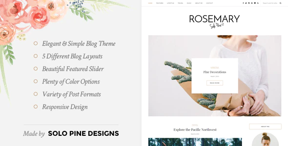 Photo of Get Rosemary – A Responsive WordPress Blog Theme Download