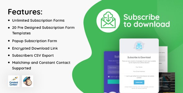 Photo of Get Subscribe to Download – An advanced subscription plugin for WordPress Download