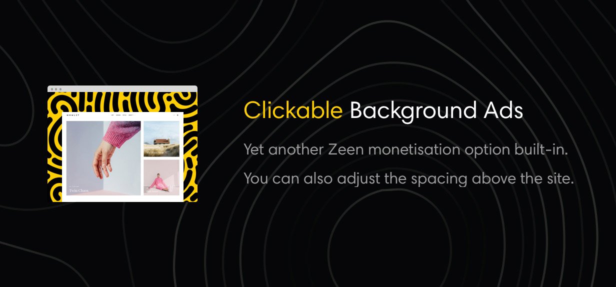 Background Takeover Ad theme functionality