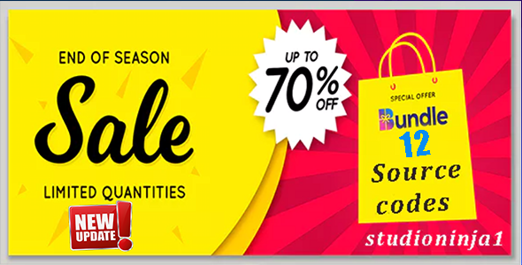 Mega Bundle – 12 source codes worth $640 USD