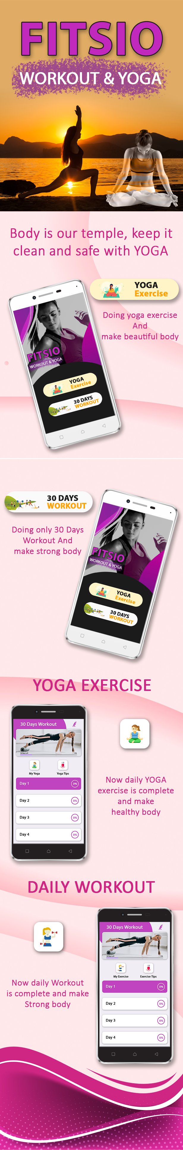 FITSIO : Workout & Yoga Fitness app - 1