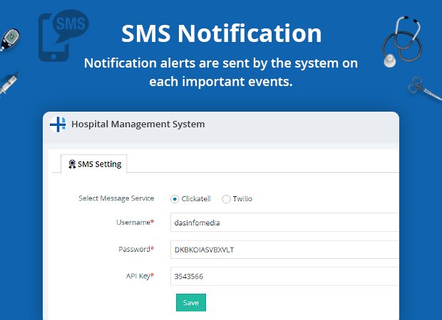 sms notifications Hospital management system review