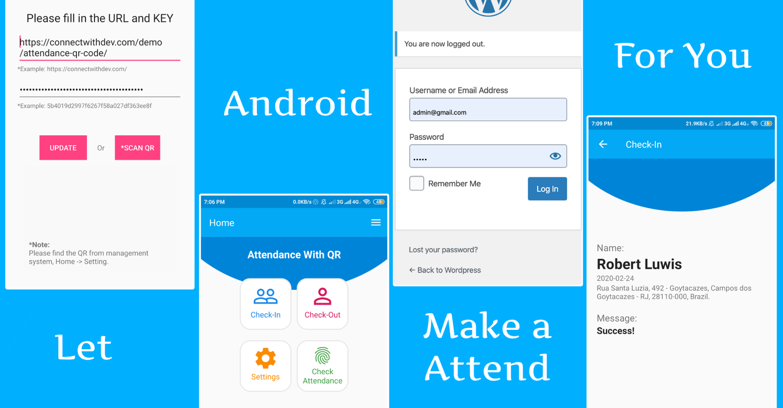 attendace with qr Android + CI
