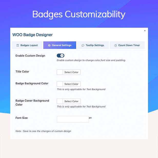 WOO Badge Designer Product Customization
